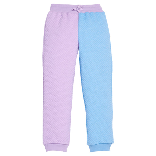 Color Block Jogger - Lavender &amp; Blue Quilted Trellis