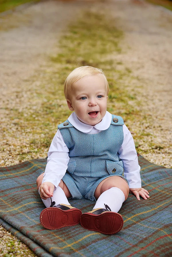 Peter Pan Collar Shirt &amp; Onesie (Long Sleeve Pima) Worth Avenue White