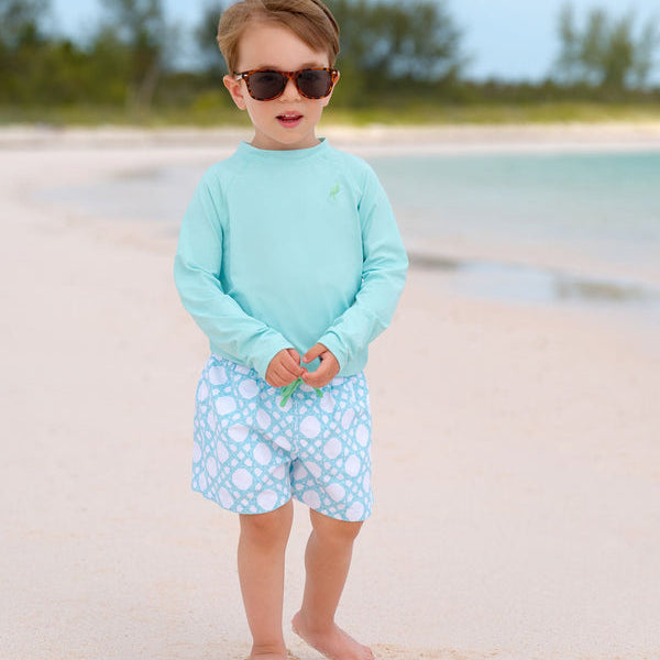 Tortola Swim Trunks Catamaran Cane with Grace Bay Green