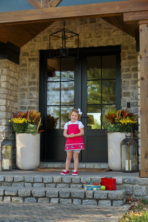 Jillian Jumper Set - Richmond Red with Kindness Wins Windowpane &amp; ABC Applique