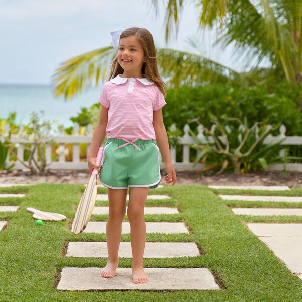 Prepletic™ Preppy Polo Pier Party Pink Stripe with Worth Avenue White