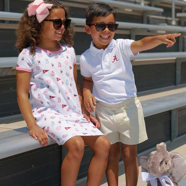 Alabama Prim &amp; Proper Polo &amp; Onesie - Worth Avenue White