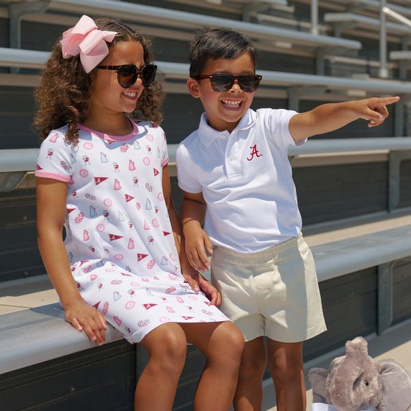 Alabama Polly Play Dress - Sweet Home Honey with Hamptons Hot Pink