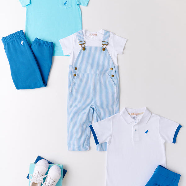 Chapman Choo Choo Longalls Barrington Blue Tally Ticking Stripe