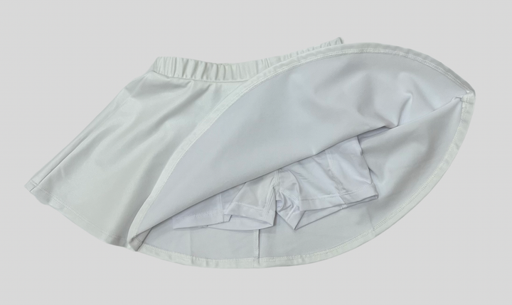 Zoe Metallic Skirt Pearl White