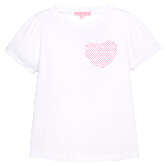 Essential Tee - Pink Seersucker Heart