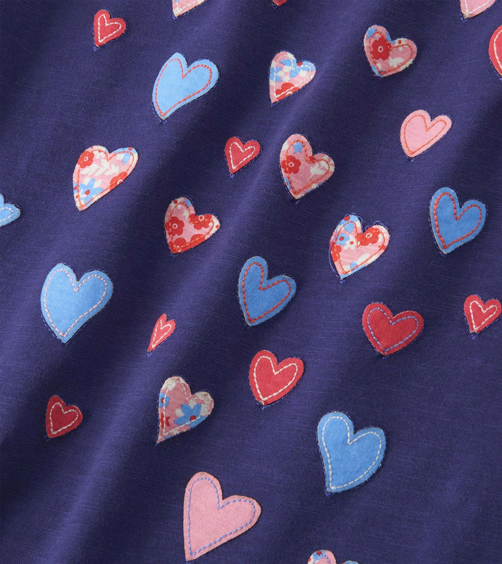 Falling Hearts Long Sleeve Tee - Patriot Blue