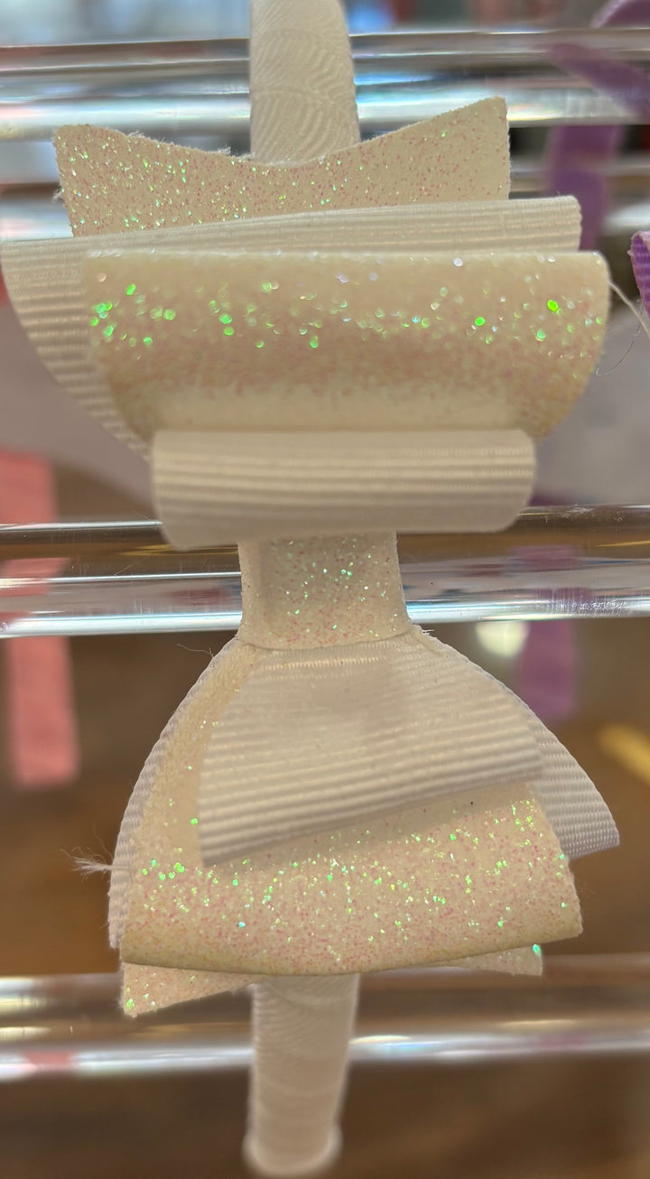 Medium Glitter/Grosgrain Stacked Bow Headband