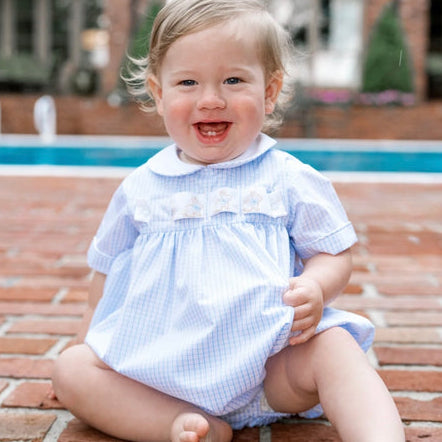 Noah Ribbon Bubble Classic Blue Windowpane