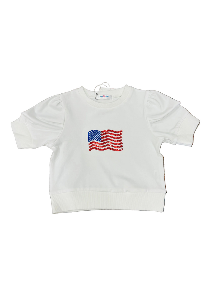 Lily Flag White Puff Sleeve Shirt