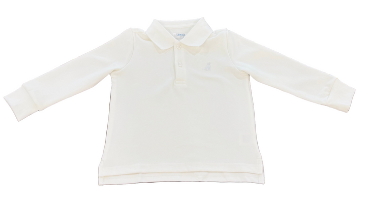 White Blake Long Sleeve Polo Shirt