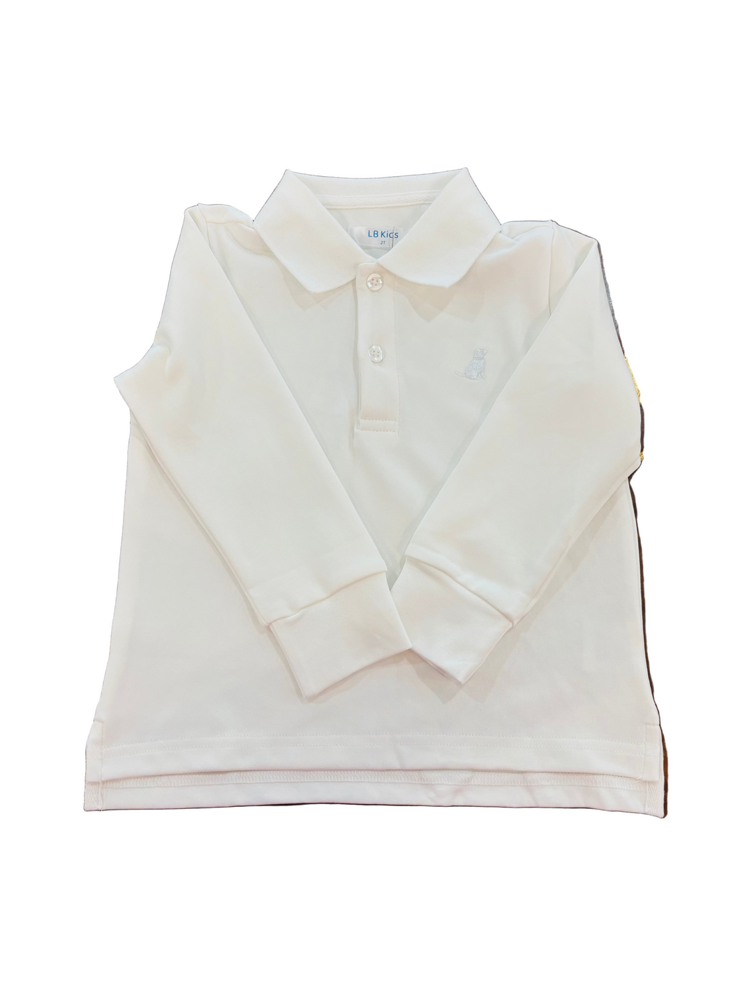 White Blake Long Sleeve Polo Shirt