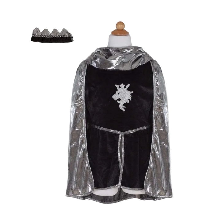 Silver Knight Set with Tunic, Cape and Crown