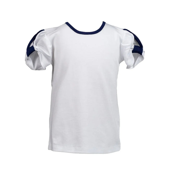 Twist Shirt White with Navy