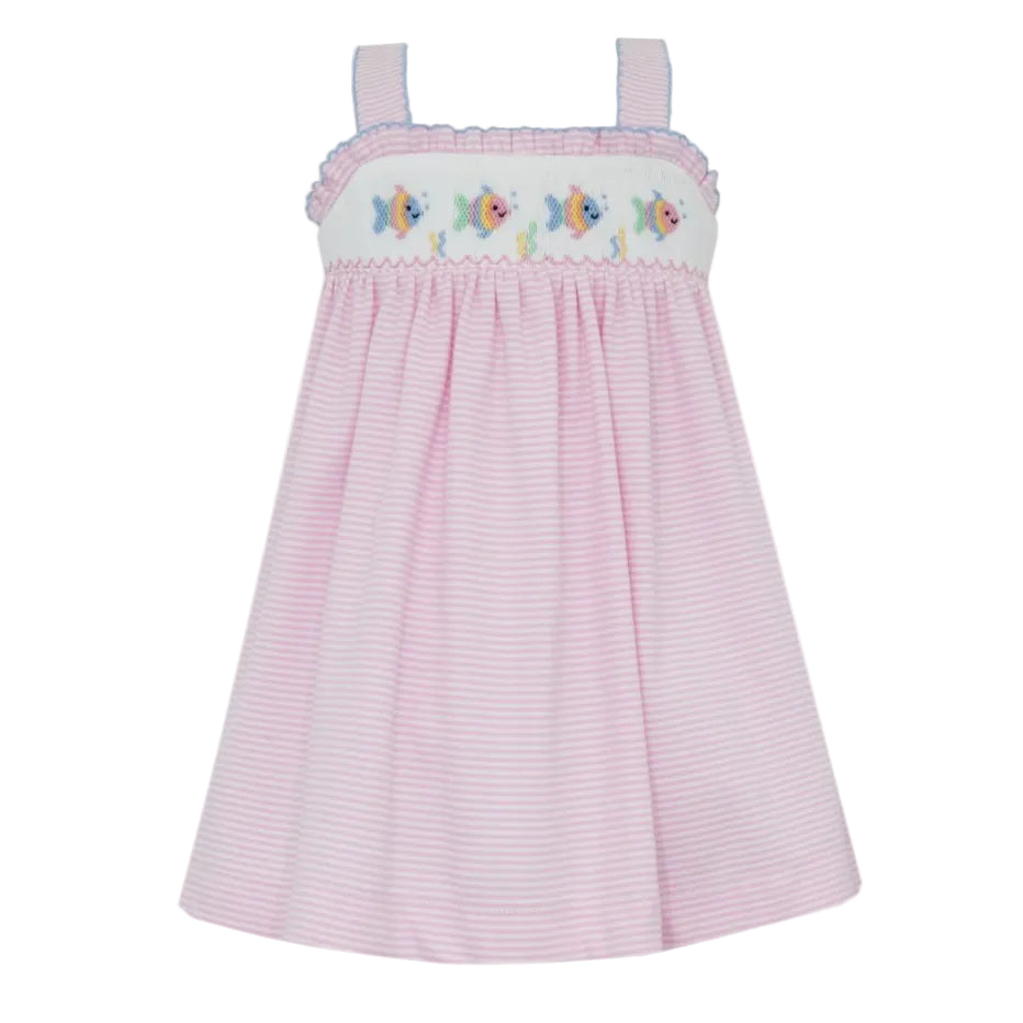 Fish Girls Pink Knit Stripe Strap Sundress