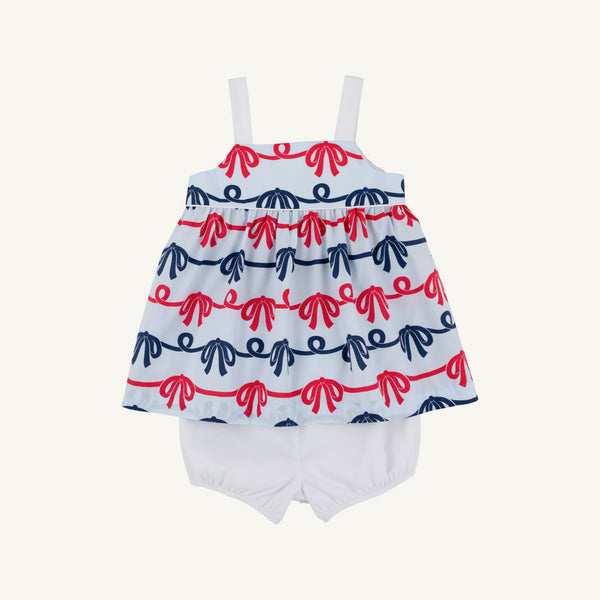 Idabelle Bloomer Set Brentwood Bows with Worth Avenue White