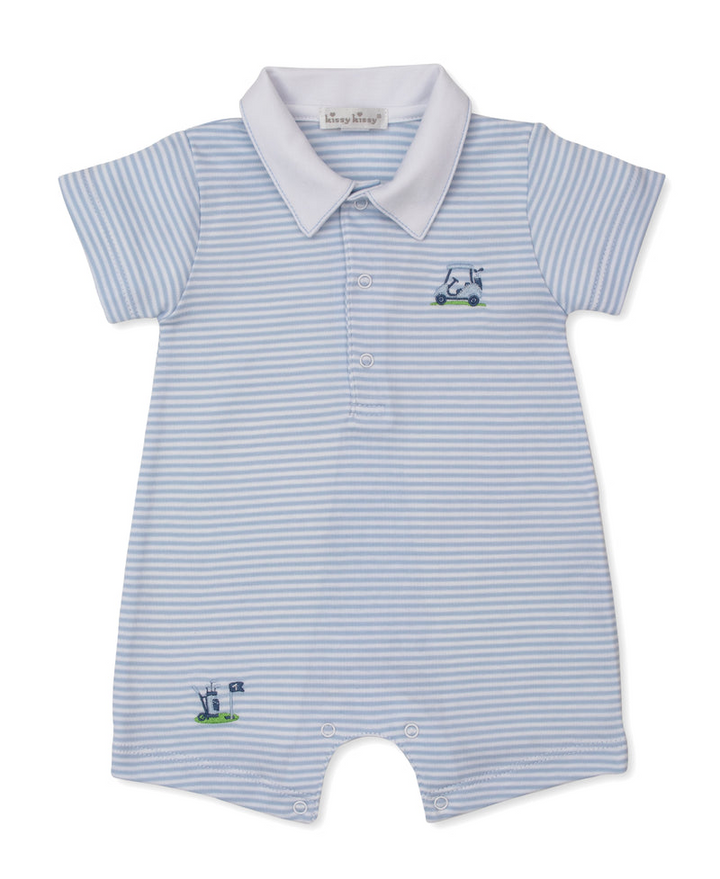 Golf Championship Blue Stripe Playsuit w/ Collar
