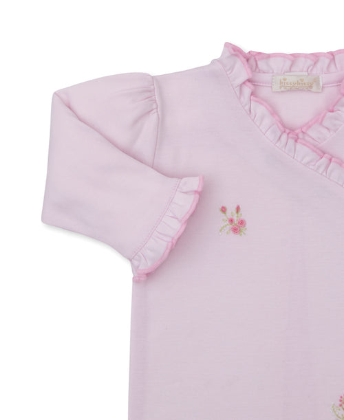 SCE Victorian Roses Pink Hand Embroidered Footie