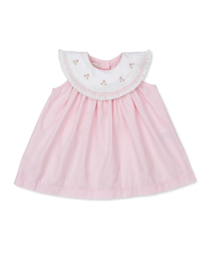 Kissy Elegance Pink Hand Smocked Woven Dress