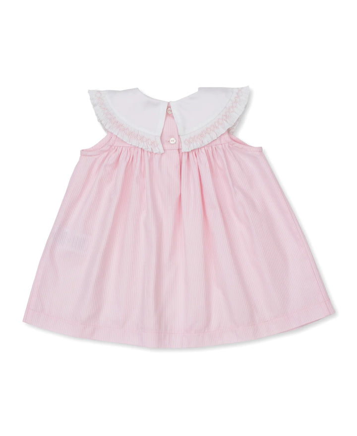 Kissy Elegance Pink Hand Smocked Woven Dress