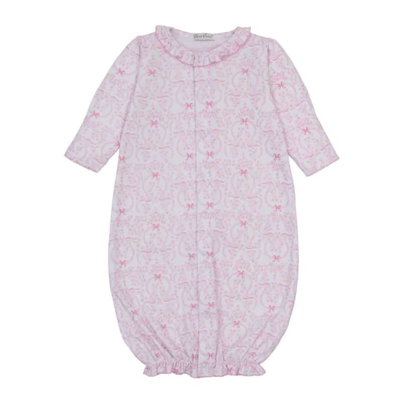 Delicate Blooming Bows Pink Convertible Gown