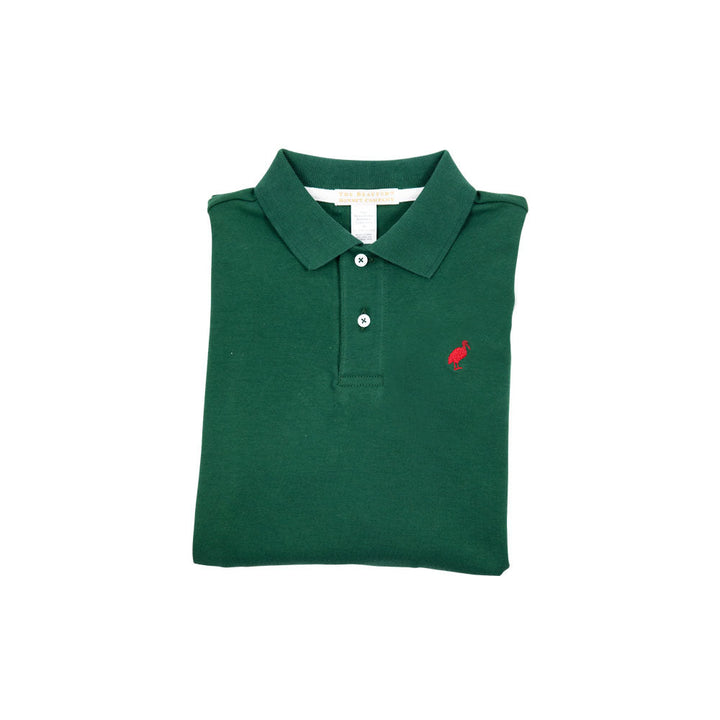 Long Sleeve Prim &amp; Proper Polo &amp; Onesie Grier Green with Richmond Red Stork