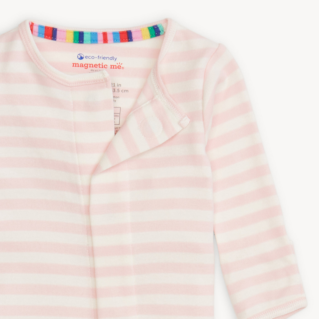 Pink Stripe Magnetic Footie