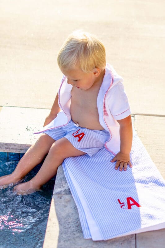 Boys Towel Blue Stripe