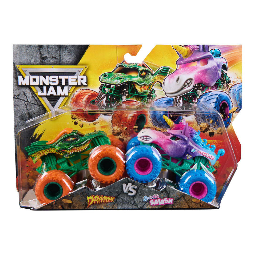 Monster Jam, Official 1:64 Scale Die-Cast Monster Trucks 2-Pack (Style May Vary)