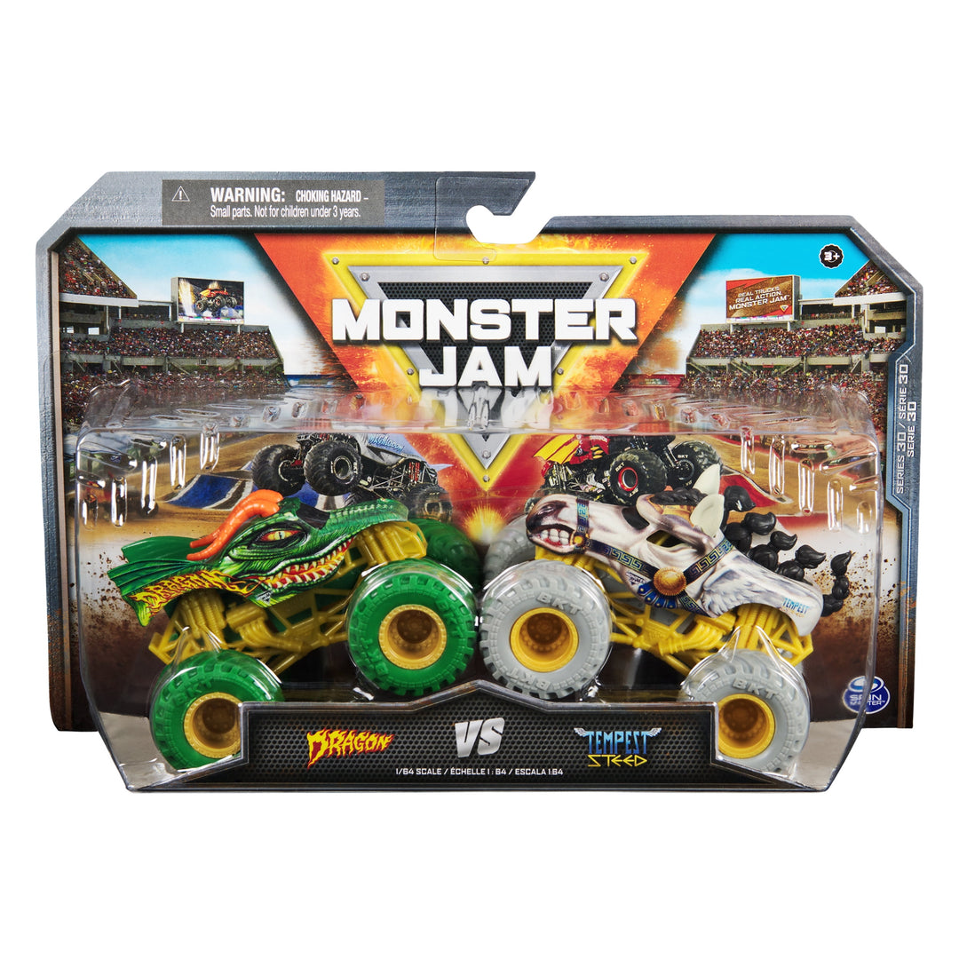 Monster Jam, Official 1:64 Scale Die-Cast Monster Trucks 2-Pack (Style May Vary)