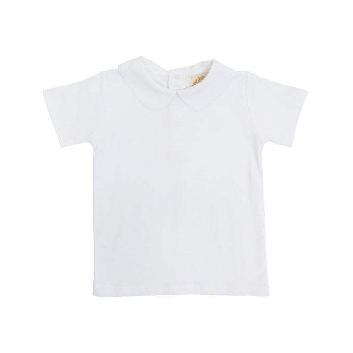 Peter Pan Collar Shirt &amp; Onesie (Short Sleeve Pima) - Worth Avenue White