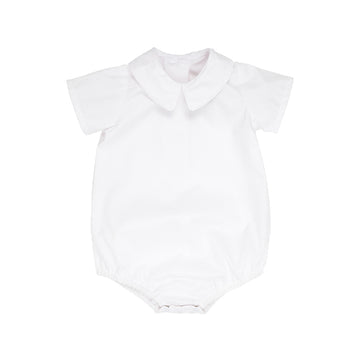 Peter Pan Collar Shirt &amp; Onesie (Short Sleeve Woven) - Worth Avenue White