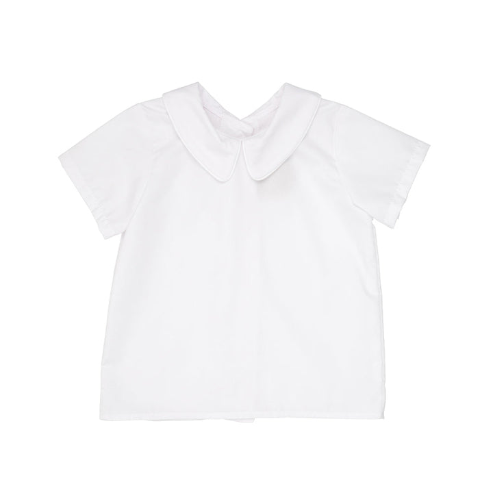 Peter Pan Collar Shirt &amp; Onesie (Short Sleeve Woven) - Worth Avenue White