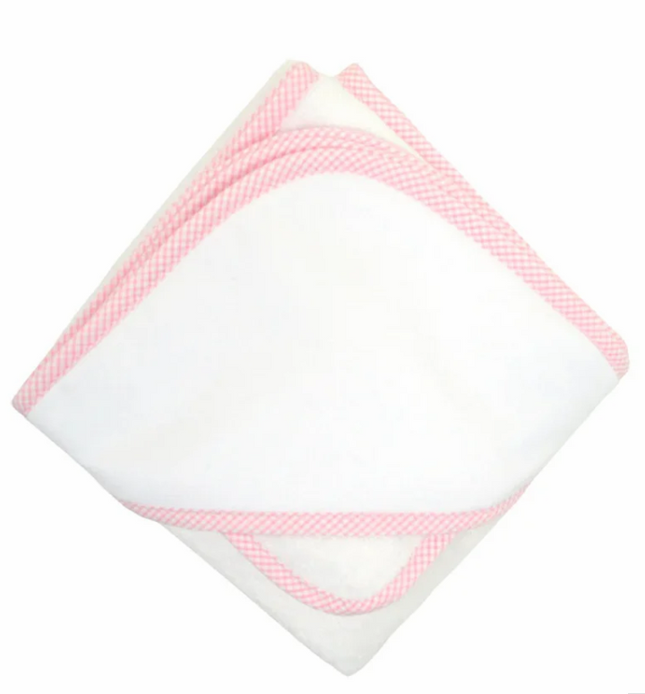 Small Check Fabric Hooded Towel &amp; Washcloth