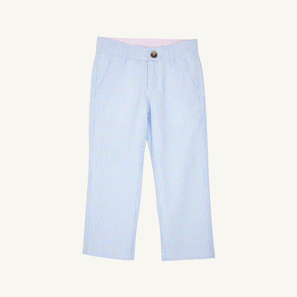 Prep School Pant Breakers Blue Seersucker with Breakers Blue Stork