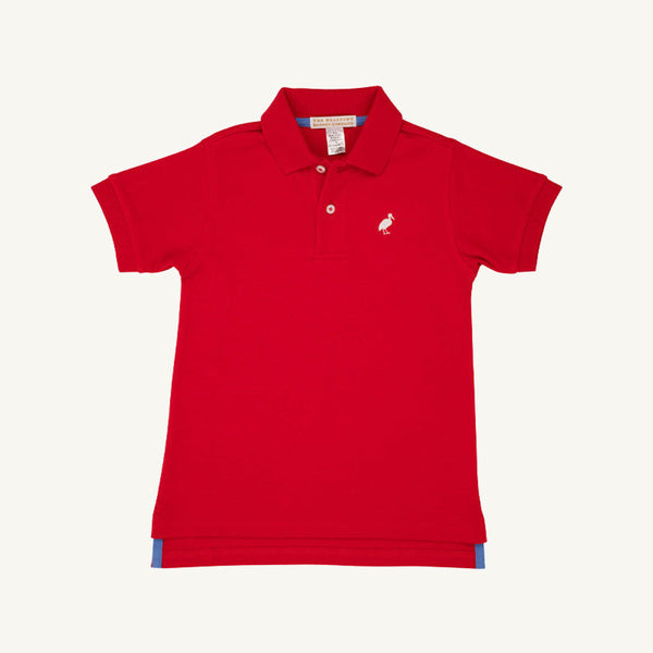 Prim &amp; Proper Polo &amp; Onesie Richmond Red with Worth Avenue White Stork