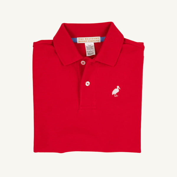 Prim &amp; Proper Polo &amp; Onesie Richmond Red with Worth Avenue White Stork