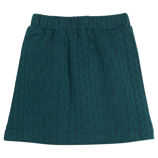 Quilted Mini Skirt - Emerald Cable