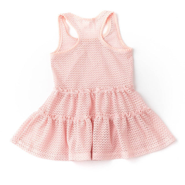 Pink Crochet Tank Dress Cover Up
