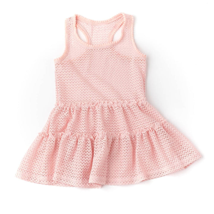Pink Crochet Tank Dress Cover Up