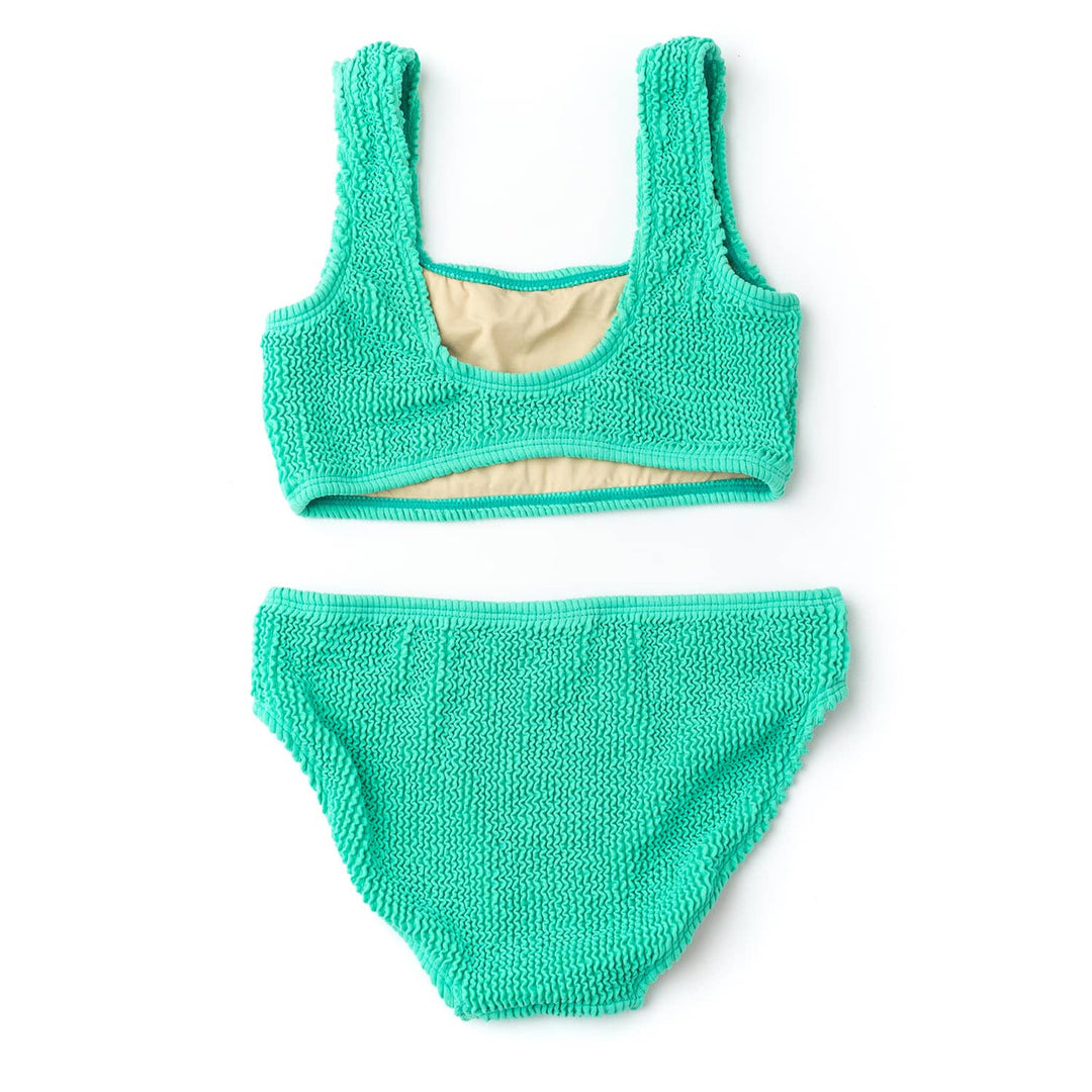 Green Girls Crinkle Textured Bikini