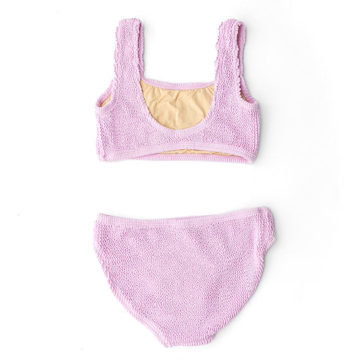 Lavender Crinkle Girls Two Piece Swimsuit