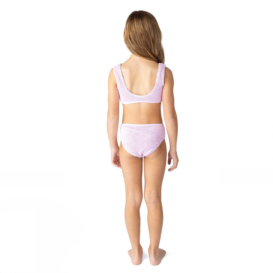 Lavender Crinkle Girls Two Piece Swimsuit