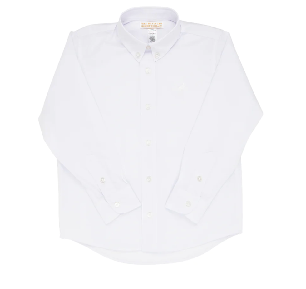 White Deans List Dress Shirt Oxford