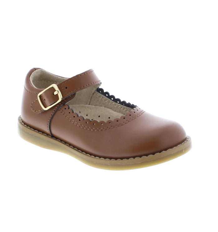 Allie Chestnut Leather Mary Janes