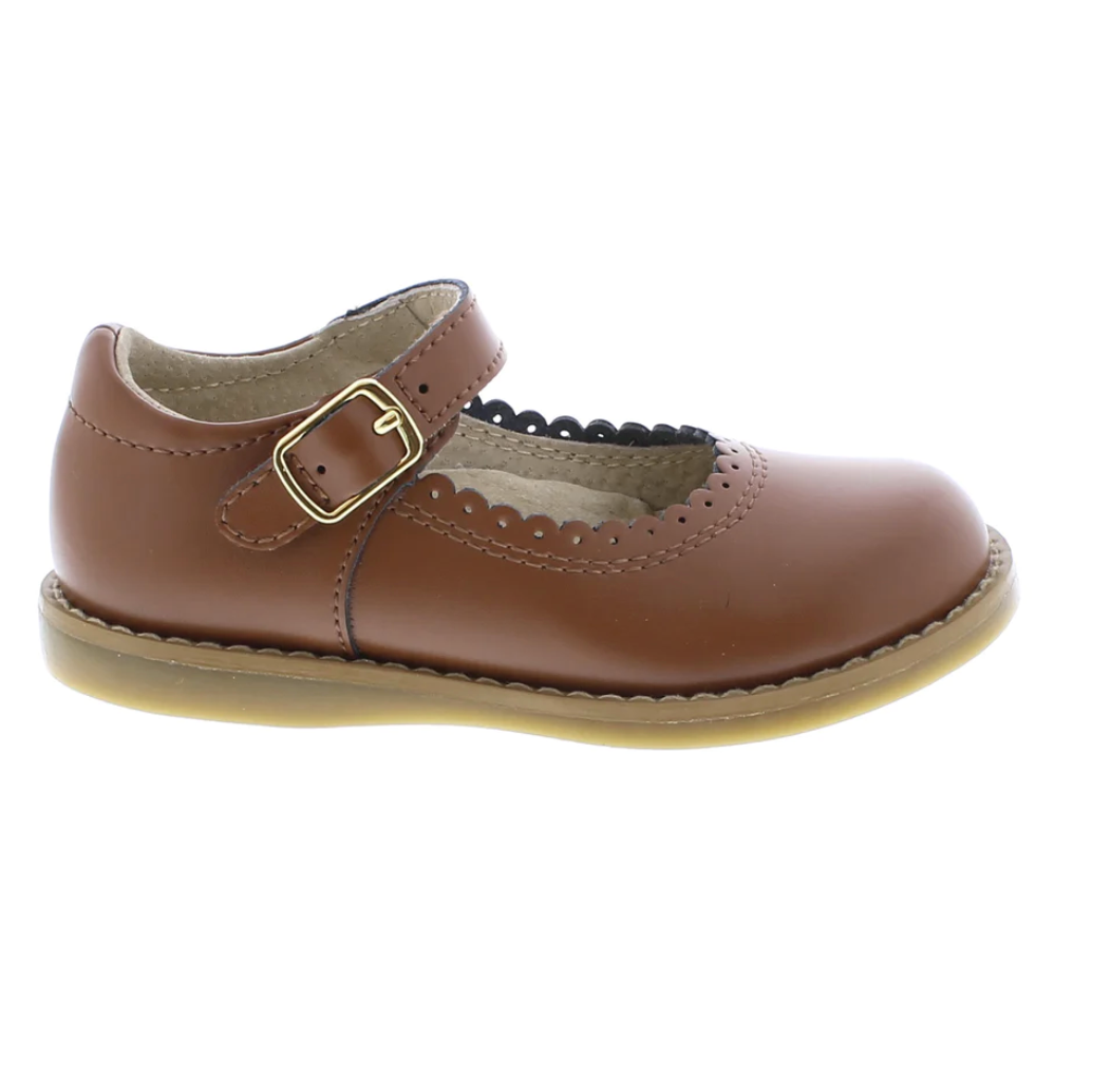 Allie Chestnut Leather Mary Janes