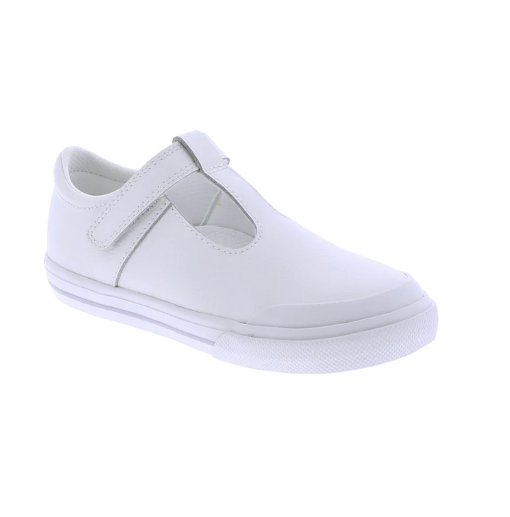 Drew White Leather Lavender T-Bar Mary Janes