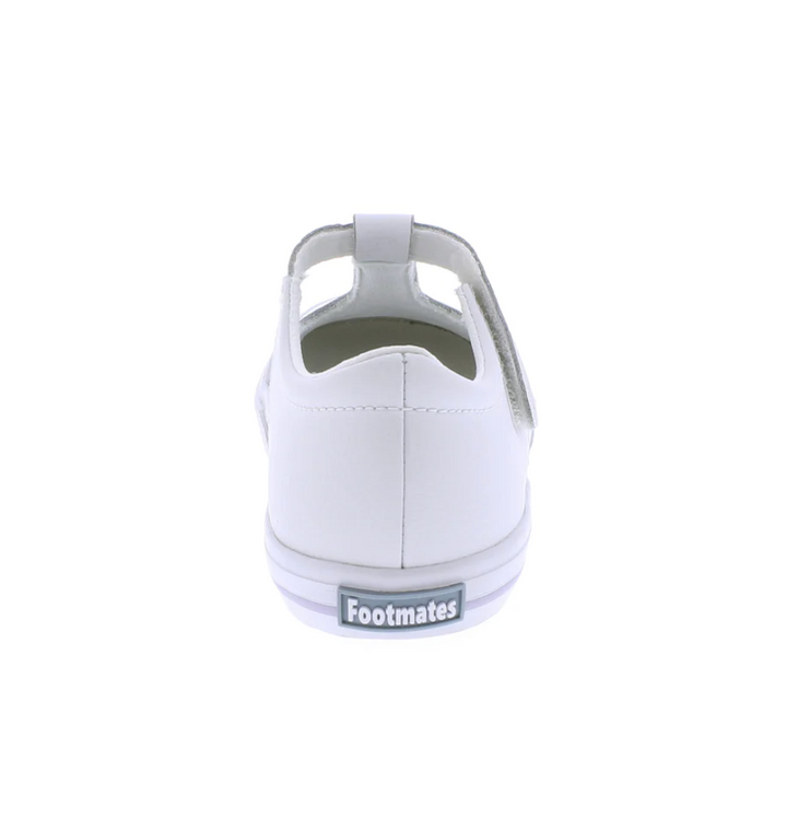 Drew White Leather Lavender T-Bar Mary Janes