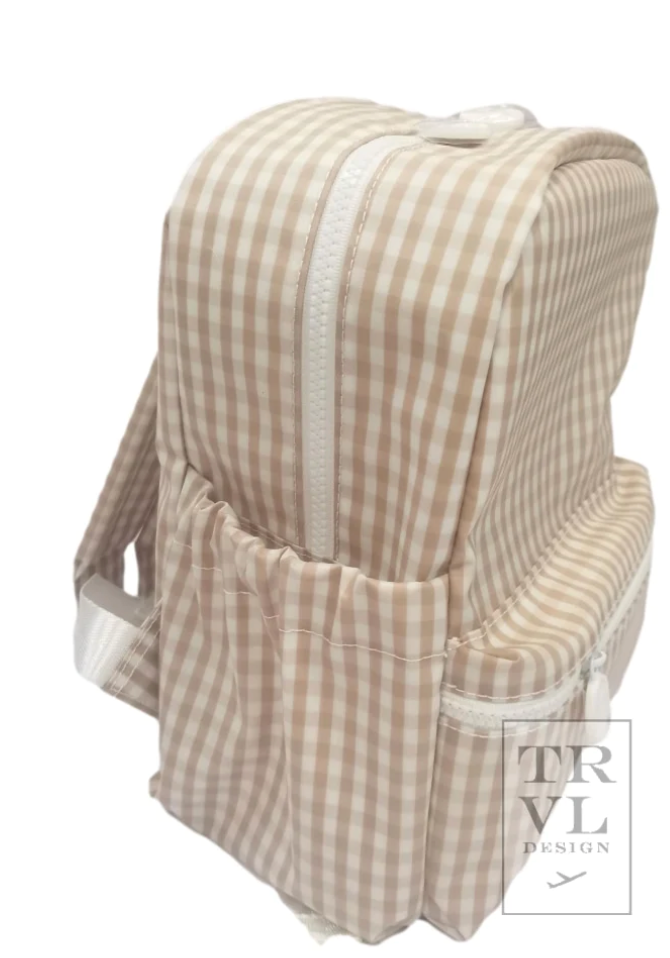 Mini Backer - Gingham Khaki