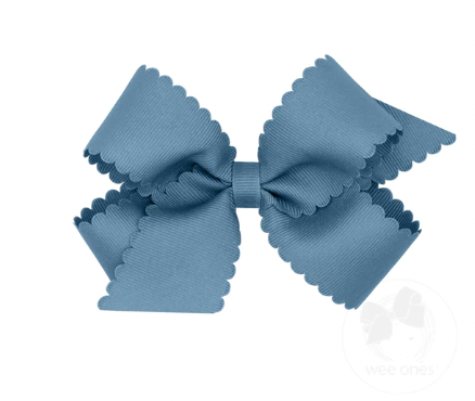 Mini Grosgrain Scalloped Edge Bow (multiple colors available)